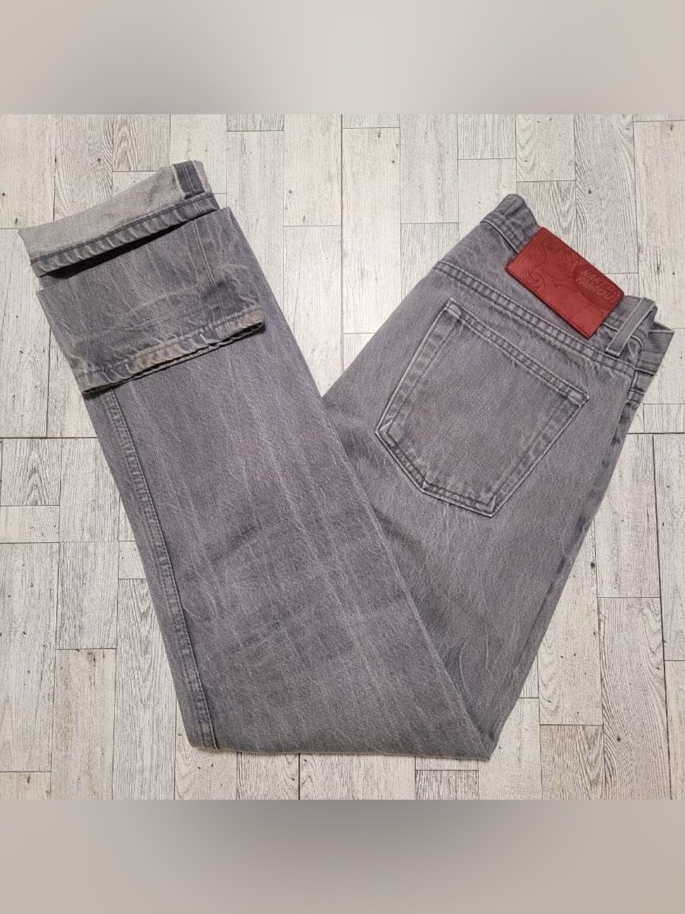Men's Almost Famous Weird Guy Grey Selvedge Denim  100% Cotton Jeans 33 × 34